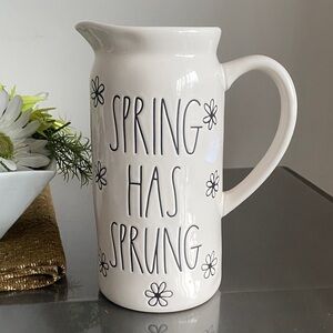 NEW🌈 Rae Dunn Ceramic Pitcher Floral Spring Has Sprung